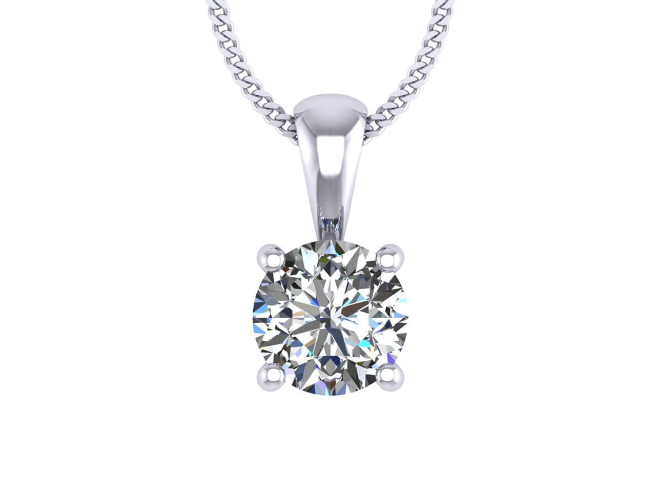 Diamond Pendant & Necklace - Round Brilliant